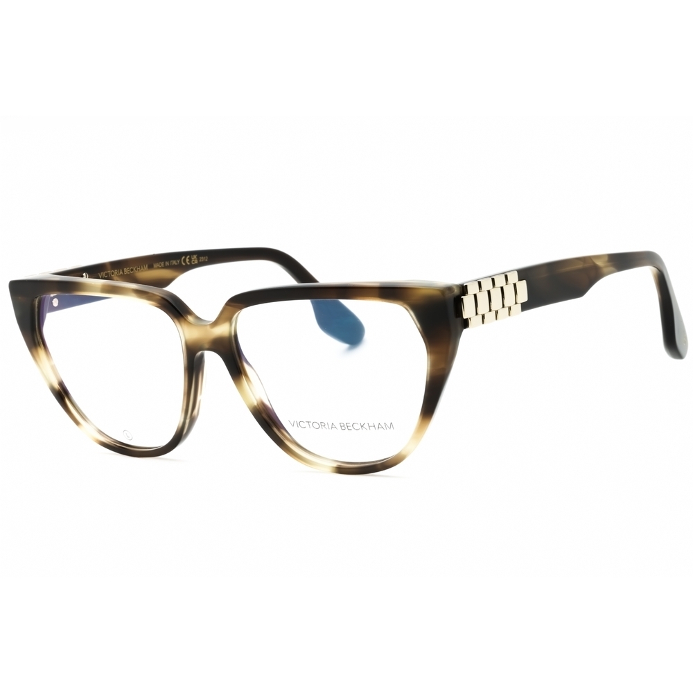 NWT Victoria Beckham VB2661-321 54mm STRIPED KHAKI HAVANA Eyeglasses
